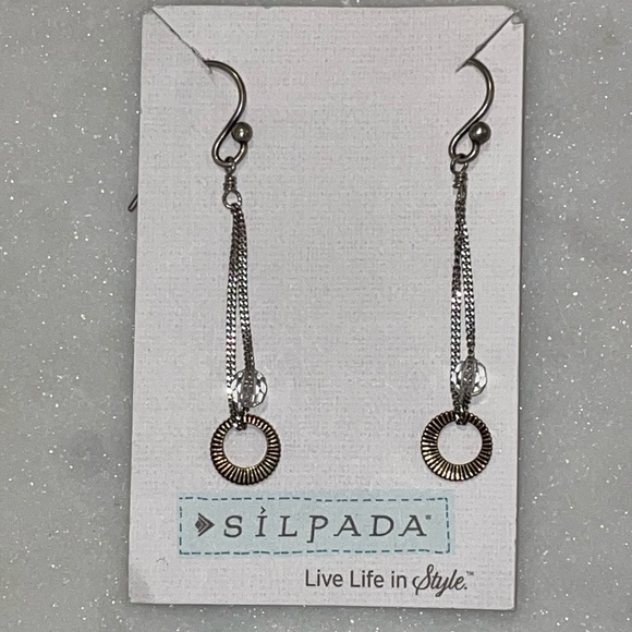 Silpada 925 Sterling Silver Mixed Metal Earrings - Picture 1 of 2